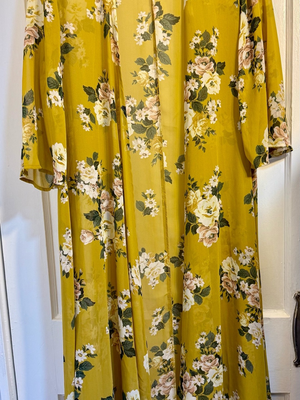 torrid Mustard Floral cardigan with Rose Bouquet Print